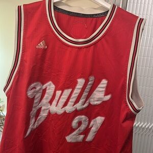 Adidas Jimmy Butler Chicago Bulls Swingman Christmas Jersey Sz Large- pristine